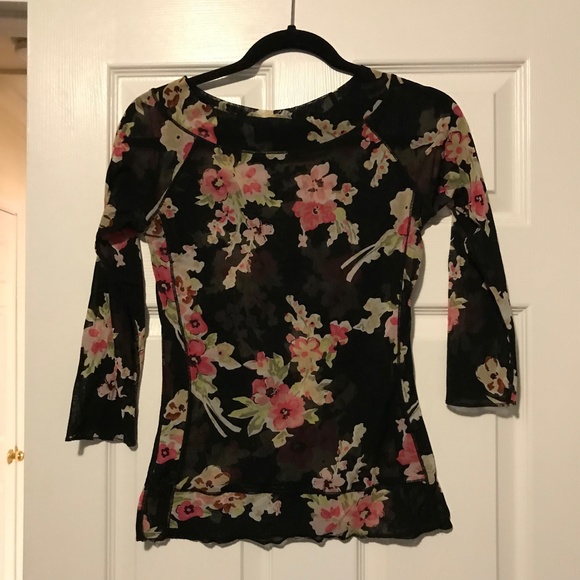 The Limited black floral top - Picture 1 of 4